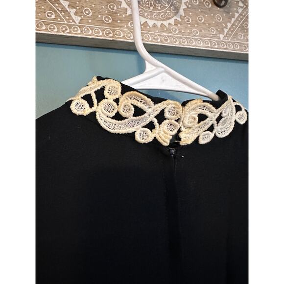 1960s Modette Vintage Mod Black Long Sleeve Sheath Dress - Rare - Picture 5 of 9